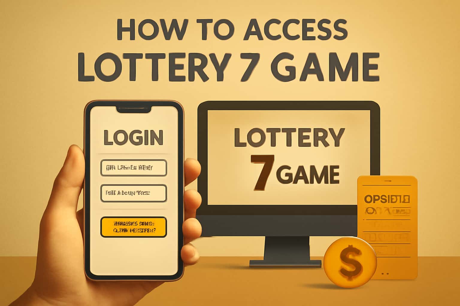 An informational graphic on accessing the Lottery 7 Game account.