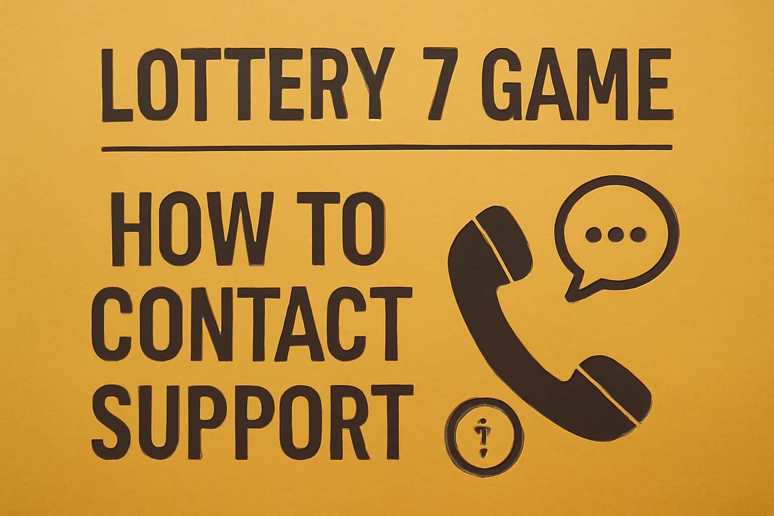 An informative scene depicting support options for Lottery 7 Game.