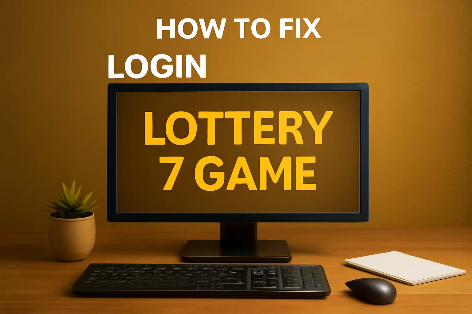 A visual representation of troubleshooting steps for the Lottery 7 Game login process.