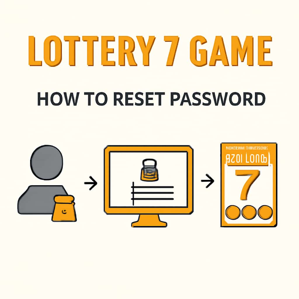 An educational diagram explaining the password reset process for Lottery 7 Game.