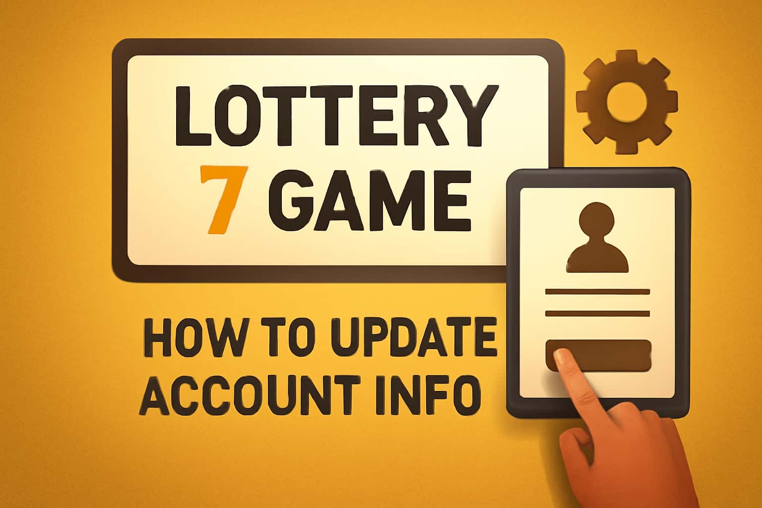 An informative scene displaying the process of updating account information for Lottery 7 Game.