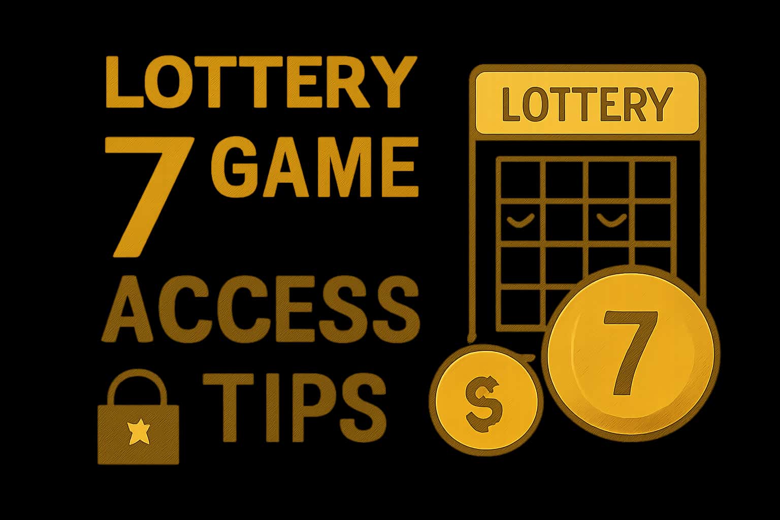 Informational scene depicting tips for accessing Lottery 7 Game accounts.