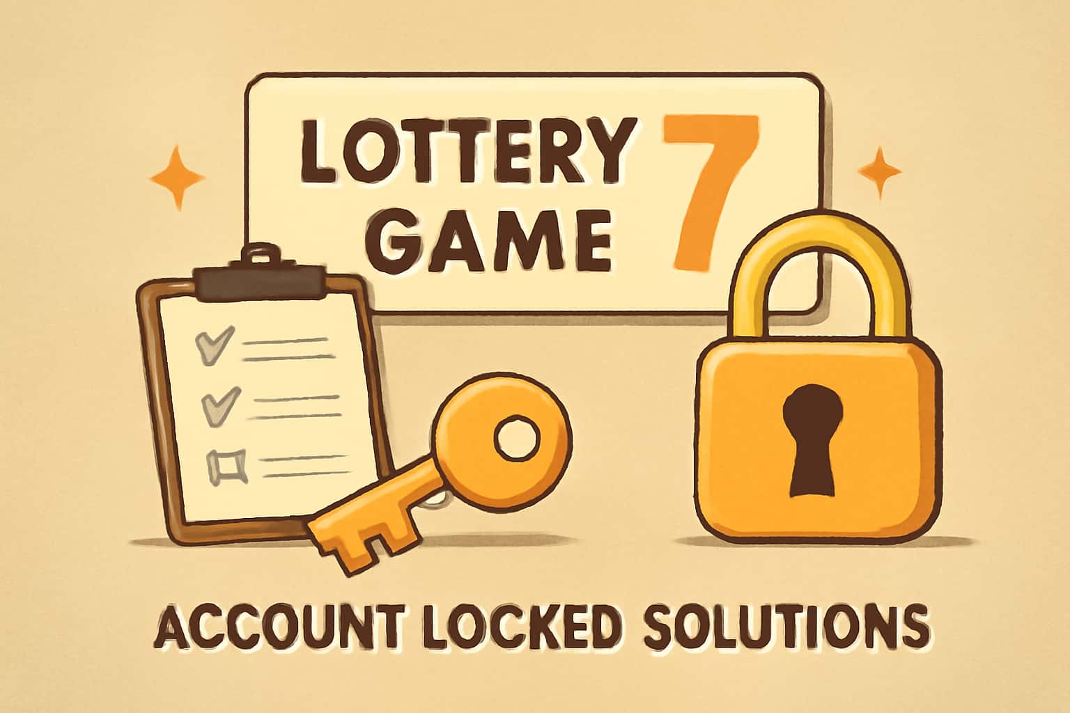An informational scene depicting the concept of account recovery for Lottery 7 Game.