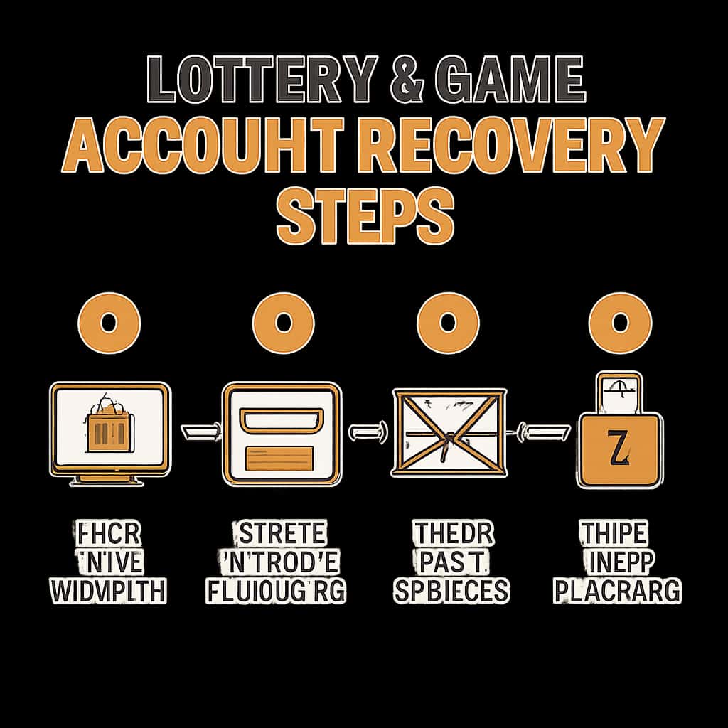 An educational diagram illustrating the steps for Lottery 7 Game account recovery.
