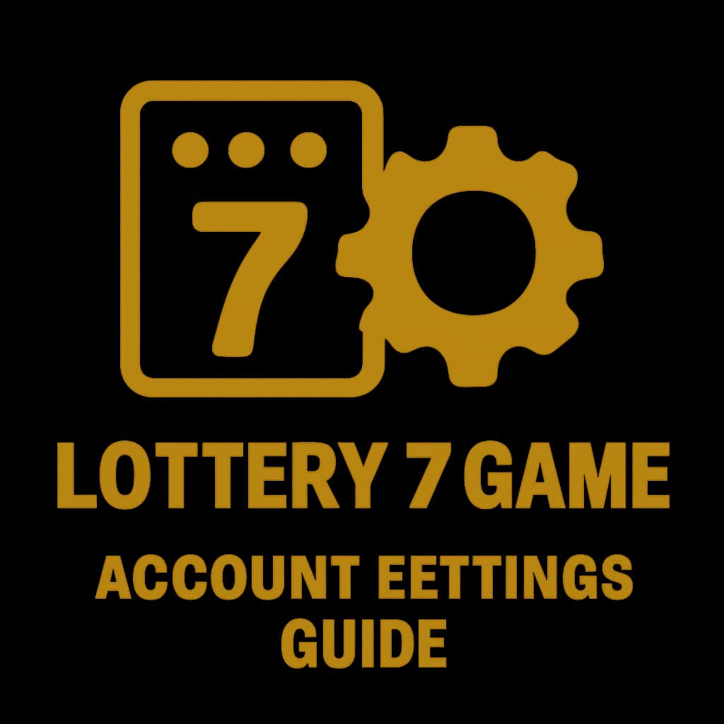 A badge representing the Lottery 7 Game Account Settings Guide.