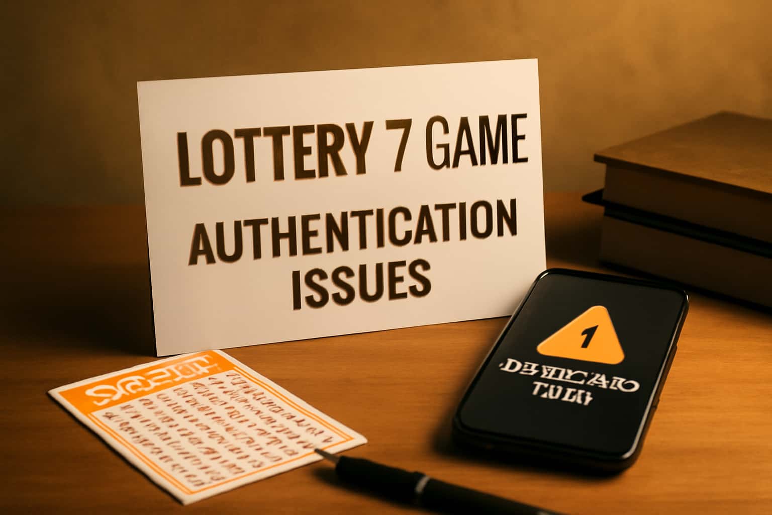 An informative scene illustrating Lottery 7 Game Authentication Issues, emphasizing the importance of secure access.