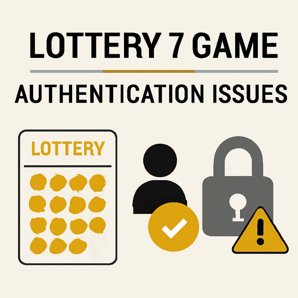 An educational diagram detailing the common issues related to Lottery 7 Game Authentication.
