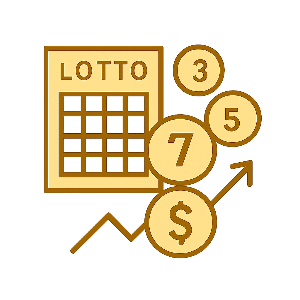 A minimalistic badge symbolizing guidance for Lottery 7 Game login issues, themed with #c99212 colors.