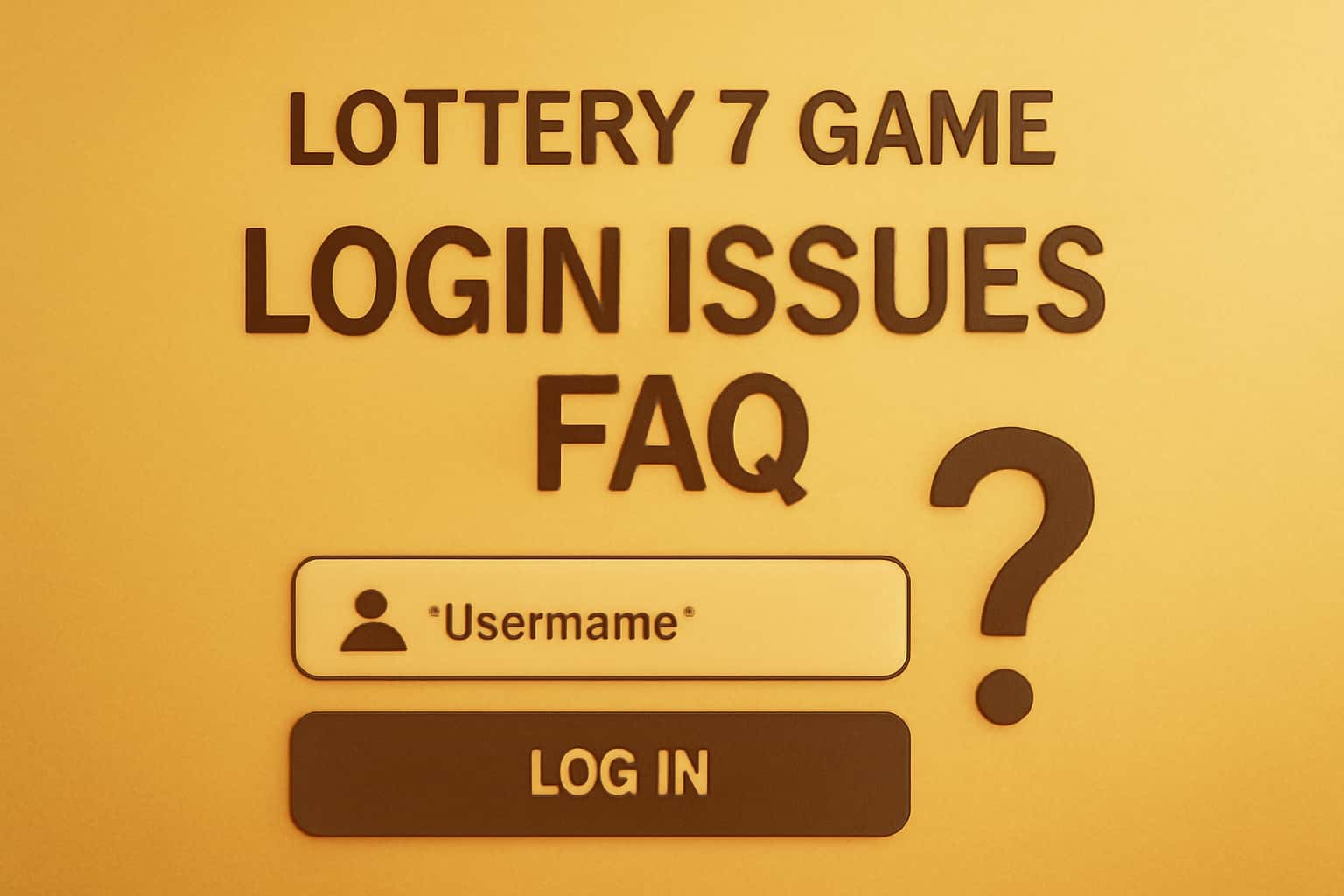 Informational image regarding Lottery 7 Game Login Issues FAQ.