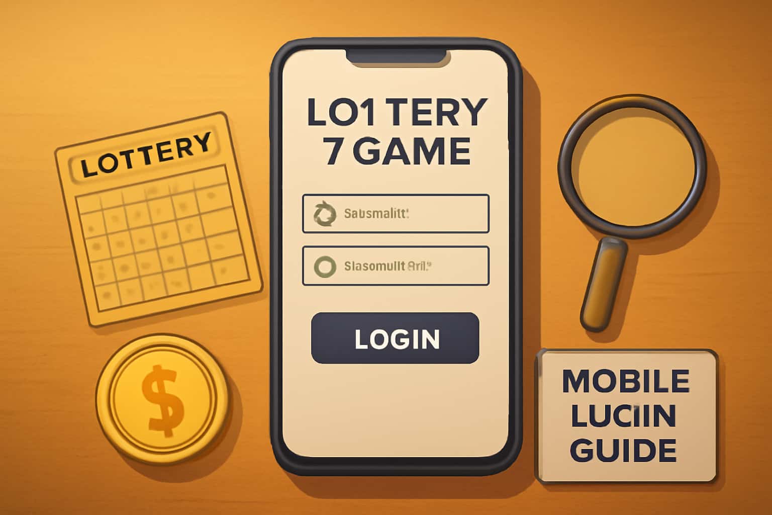 A futuristic graphic depicting the Lottery 7 Game Mobile Login Guide in a sleek design.