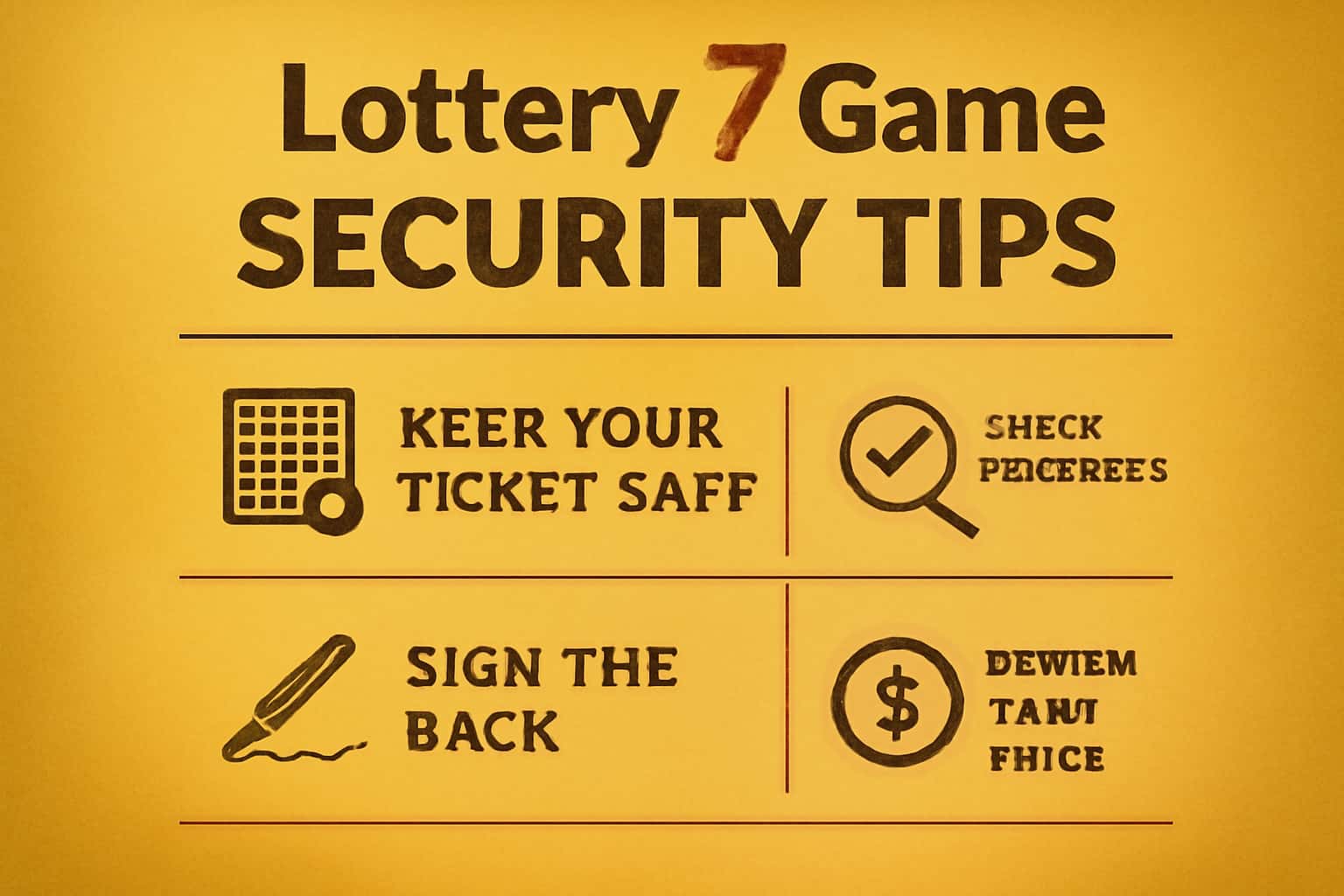An informative scene depicting security measures for Lottery 7 Game, highlighting the importance of account safety.