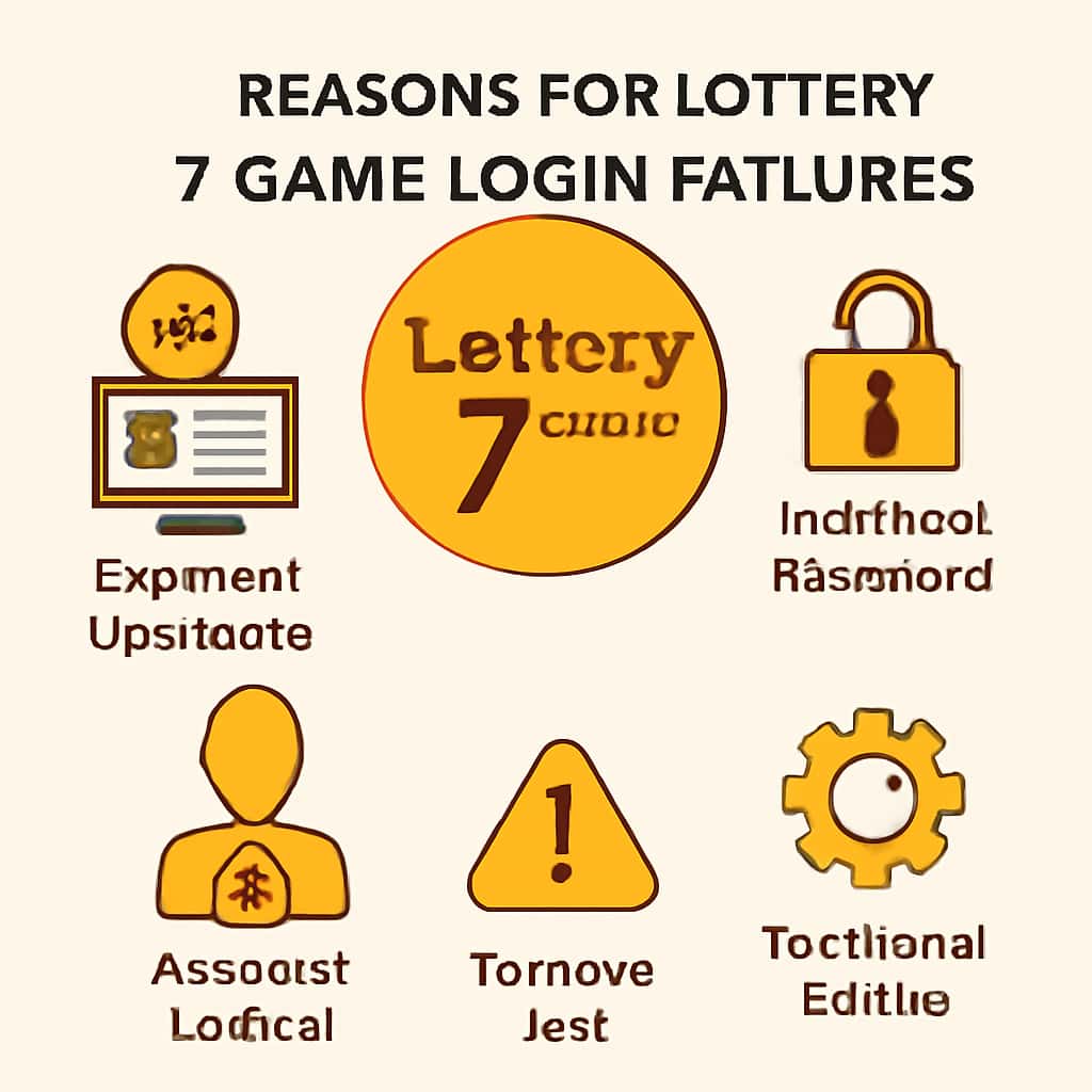 An educational illustration highlighting common login reasons for Lottery 7 Game.