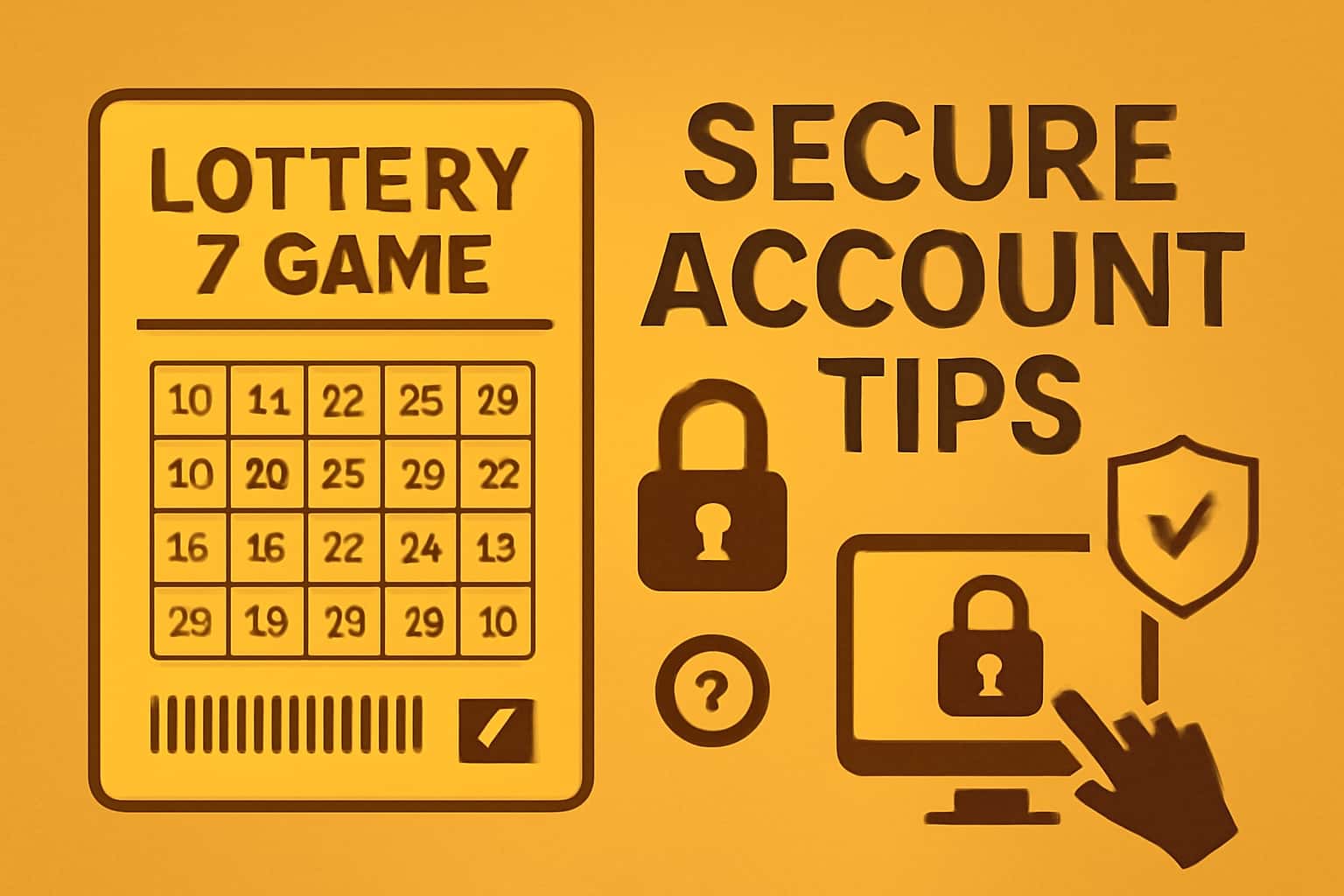 An informative graphic illustrating security tips for Lottery 7 Game accounts.